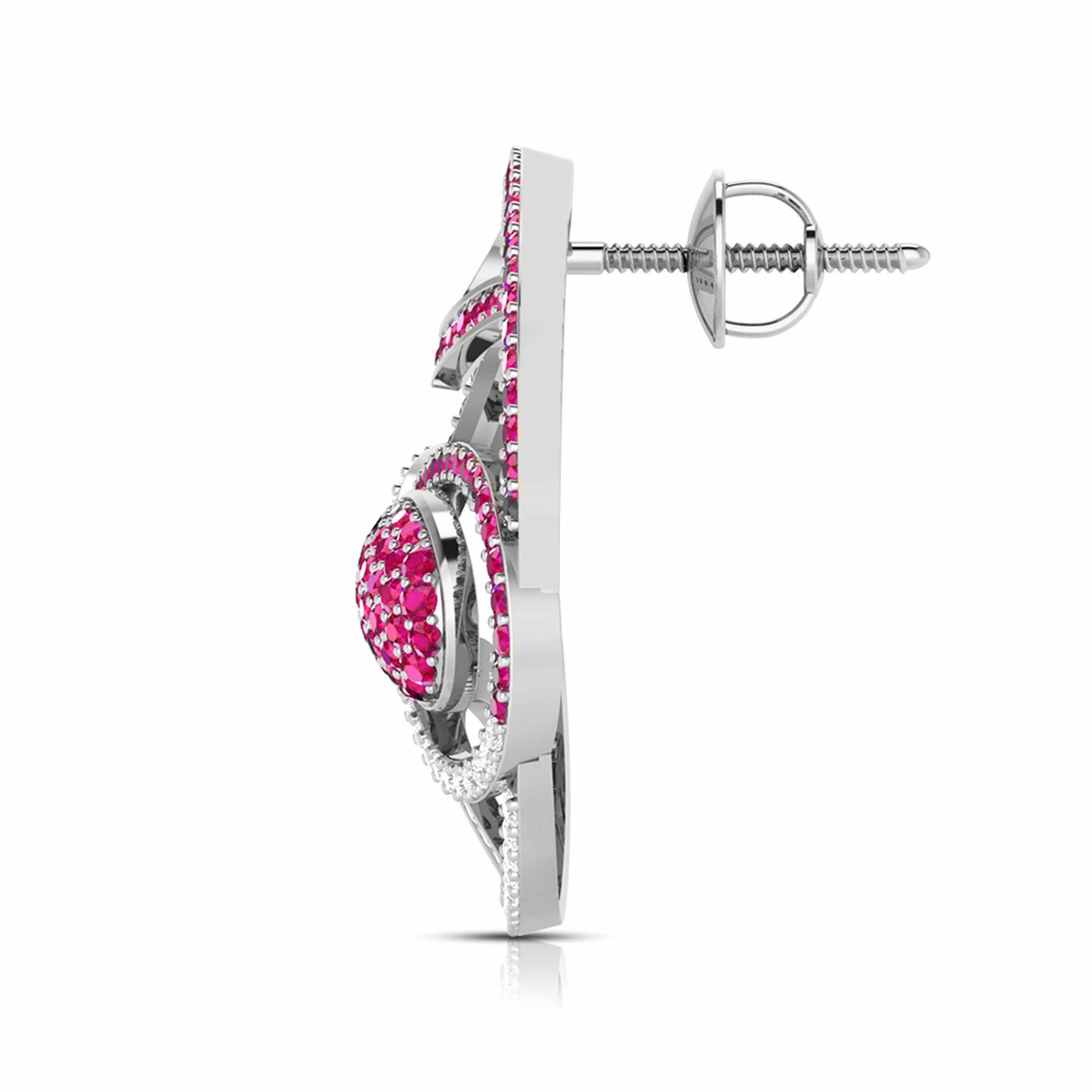 Designer Platinum Diamond Earrings With Emerald for Women JL PT E NL8662