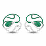 Load image into Gallery viewer, Designer Platinum Diamond Earrings With Emerald for Women JL PT E NL8662

