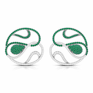 Designer Platinum Diamond Earrings With Emerald for Women JL PT E NL8662
