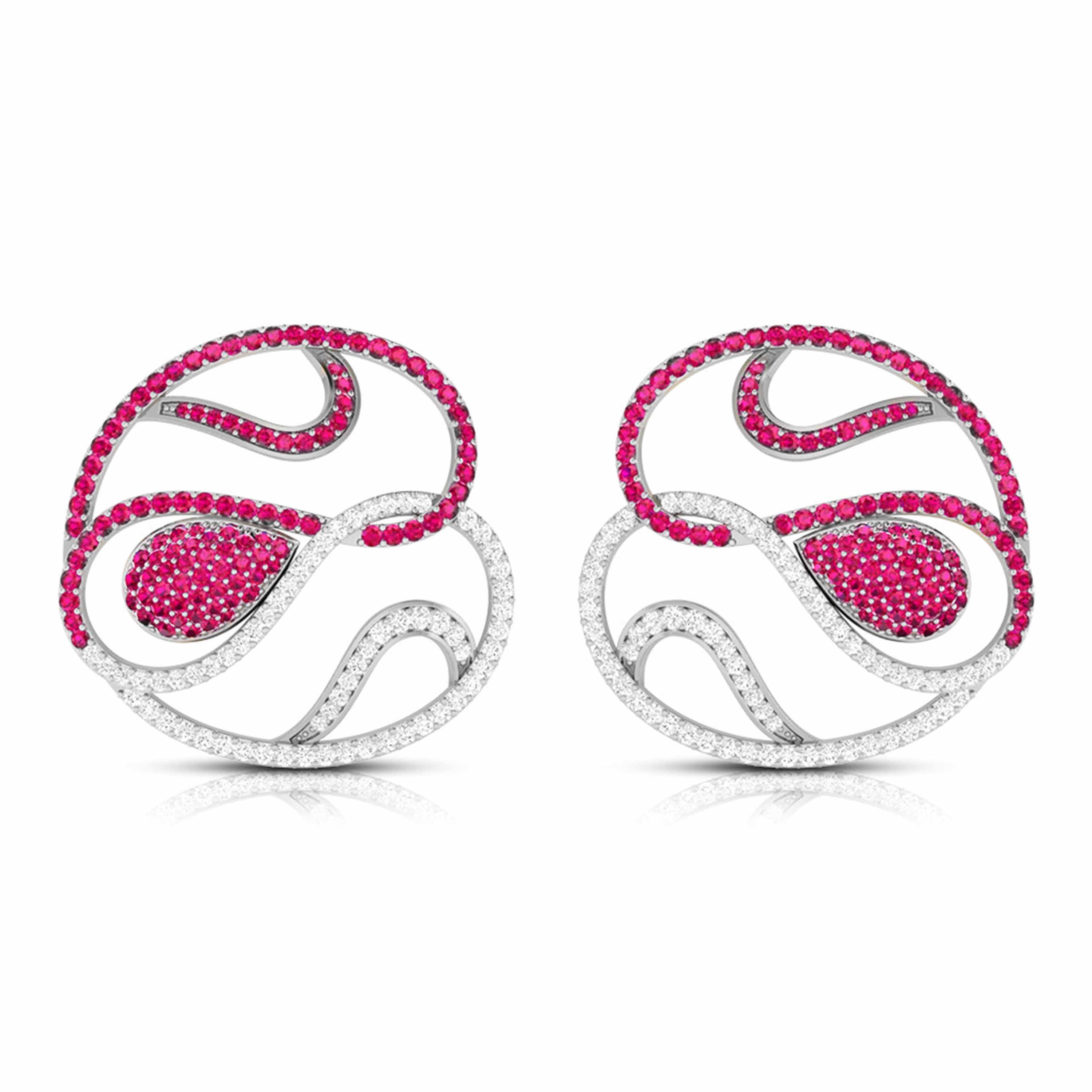 Designer Platinum Diamond Earrings With Emerald for Women JL PT E NL8662