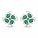 Load image into Gallery viewer, Designer Platinum Diamond Earrings With Emerald for Women JL PT E NL8663  Green Jewelove.US

