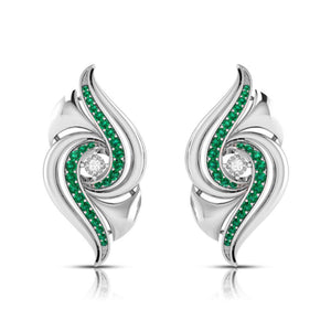 Designer Platinum Diamond Earrings With Emerald for Women JL PT E NL8674  Green Jewelove.US