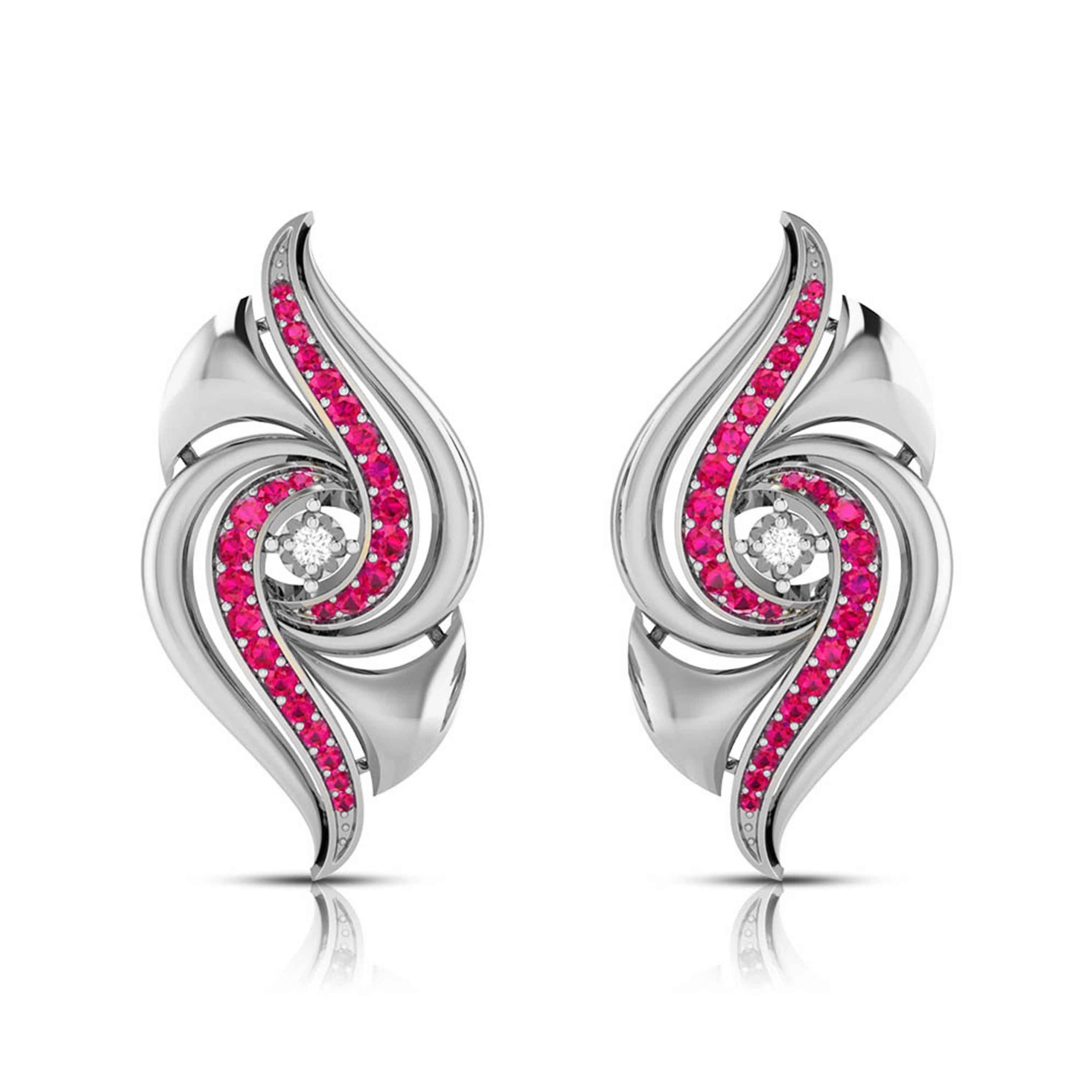 Designer Platinum Diamond Earrings With Emerald for Women JL PT E NL8674  Red Jewelove.US