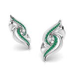 Load image into Gallery viewer, Designer Platinum Diamond Earrings With Emerald for Women JL PT E NL8674   Jewelove.US
