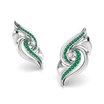 Load image into Gallery viewer, Designer Platinum Diamond Earrings With Emerald for Women JL PT E NL8674
