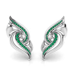 Load image into Gallery viewer, Designer Platinum Diamond Earrings With Emerald for Women JL PT E NL8674   Jewelove.US
