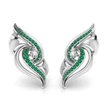 Load image into Gallery viewer, Designer Platinum Diamond Earrings With Emerald for Women JL PT E NL8674
