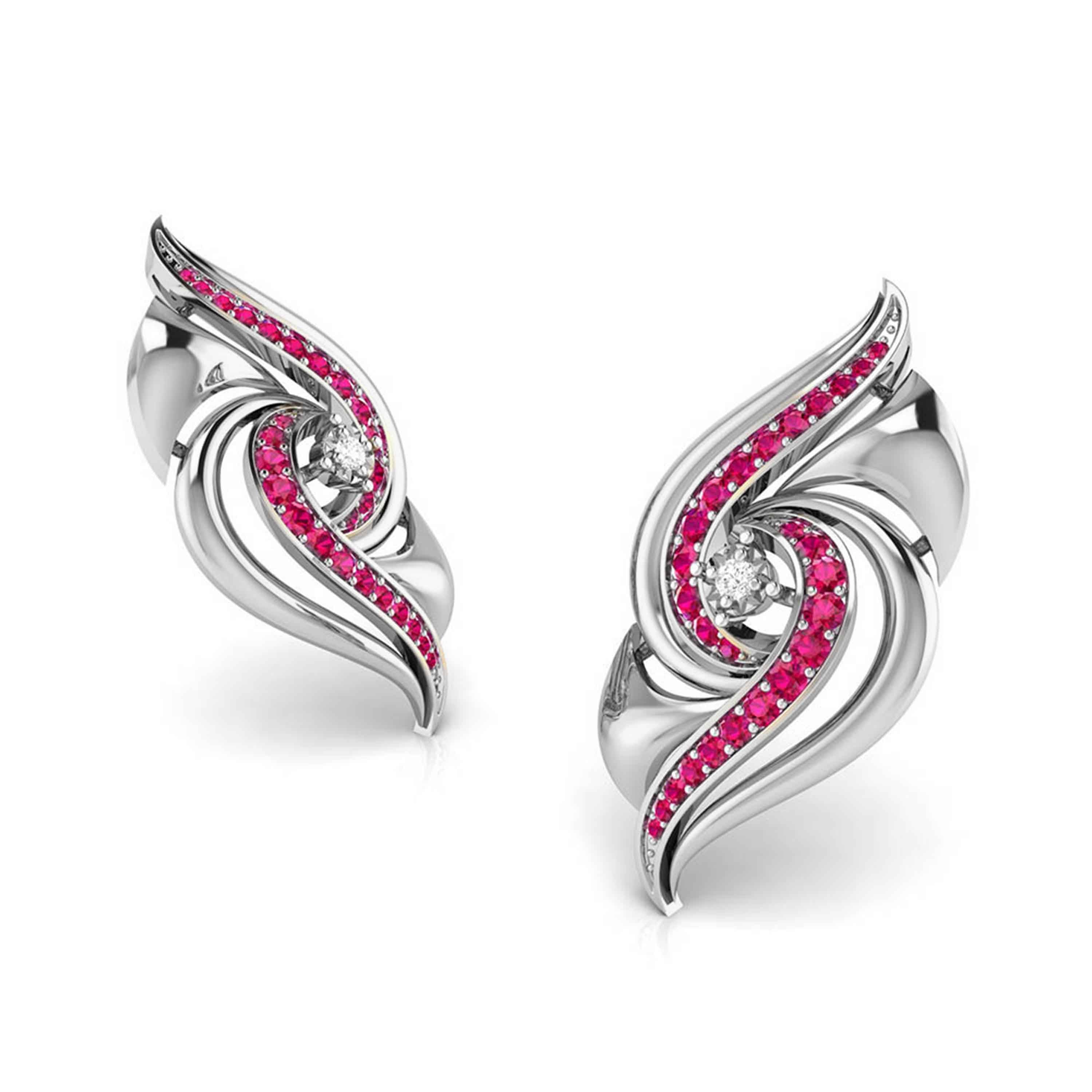 Designer Platinum Diamond Earrings With Emerald for Women JL PT E NL8674   Jewelove.US
