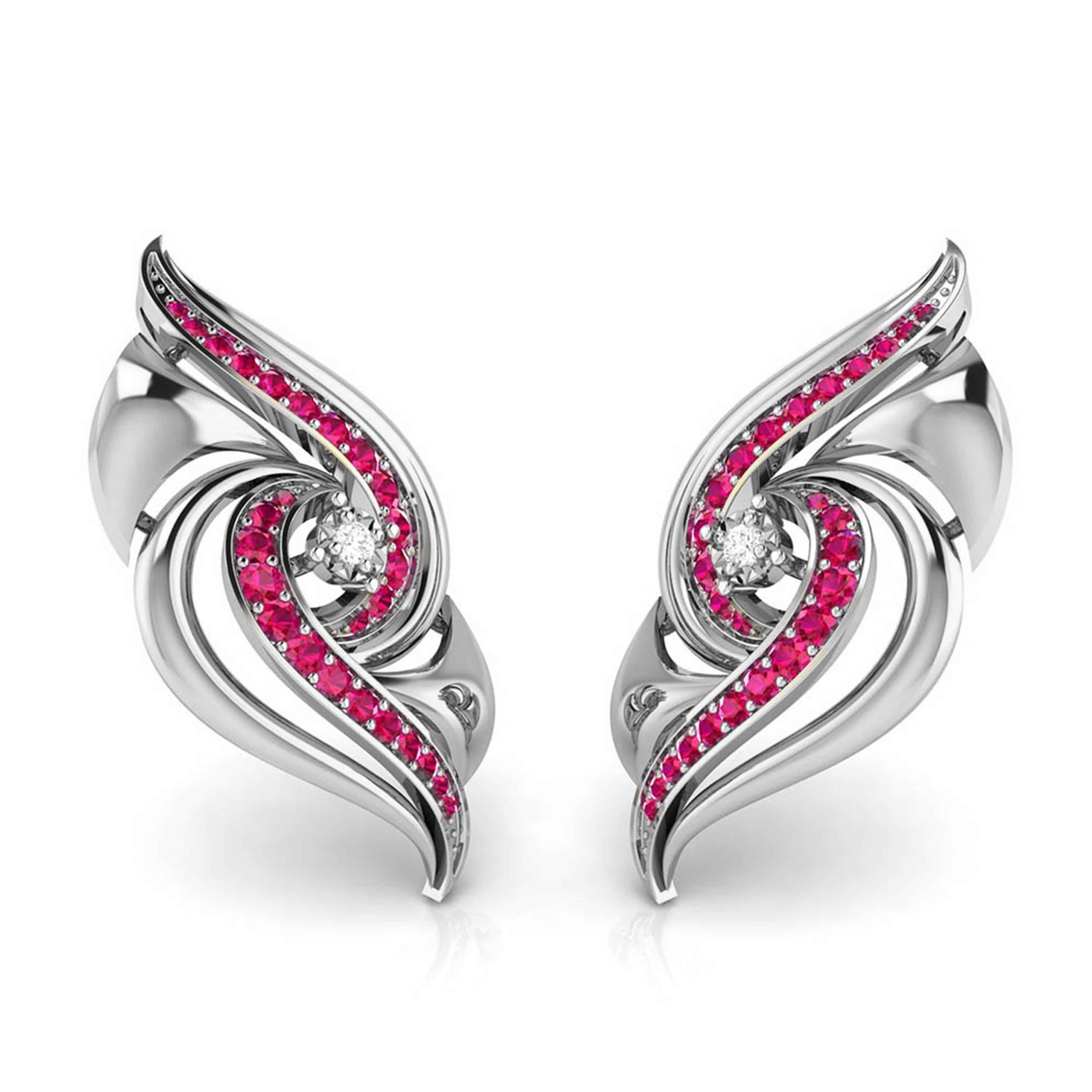 Designer Platinum Diamond Earrings With Emerald for Women JL PT E NL8674   Jewelove.US