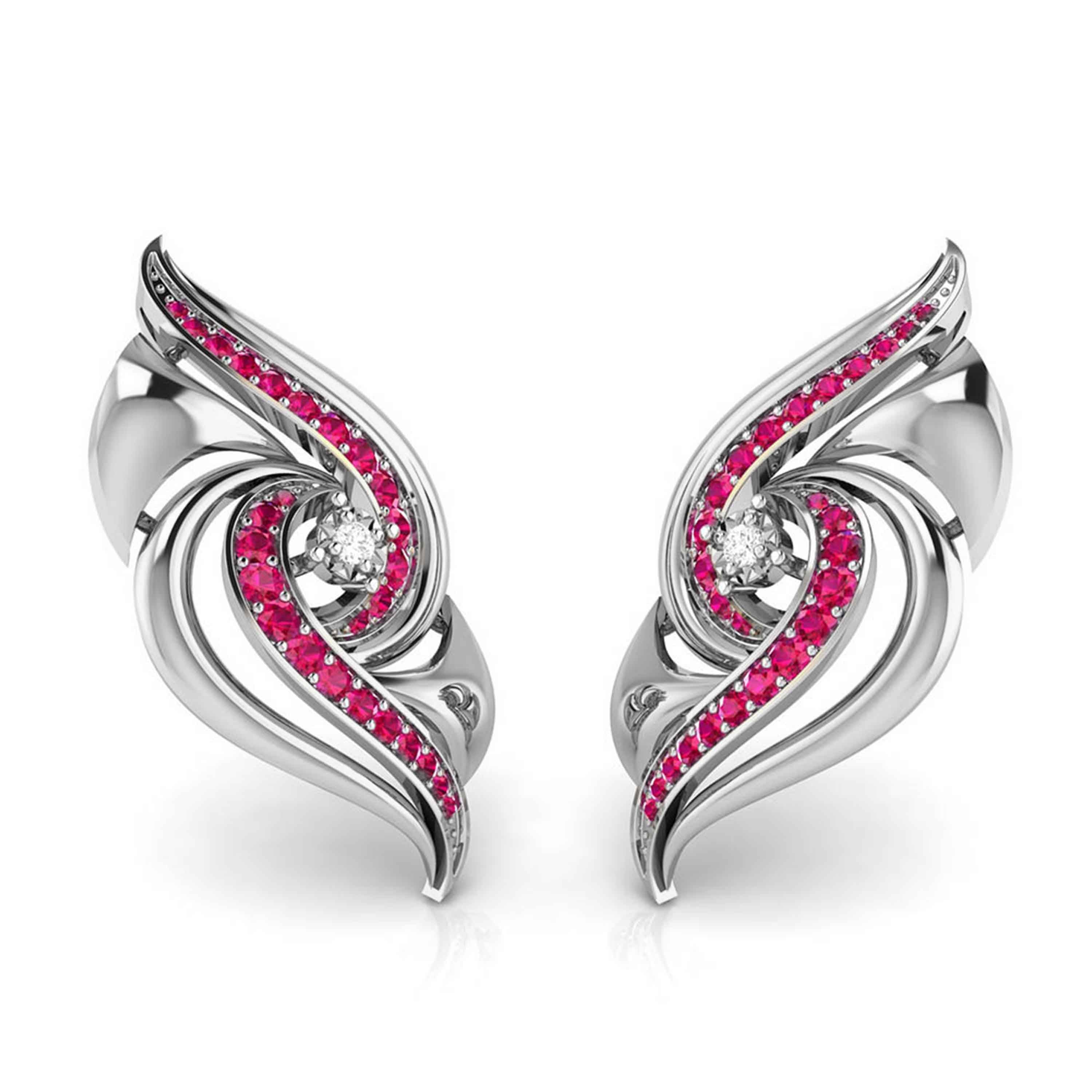 Designer Platinum Diamond Earrings With Emerald for Women JL PT E NL8674