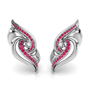 Designer Platinum Diamond Earrings With Emerald for Women JL PT E NL8674   Jewelove.US
