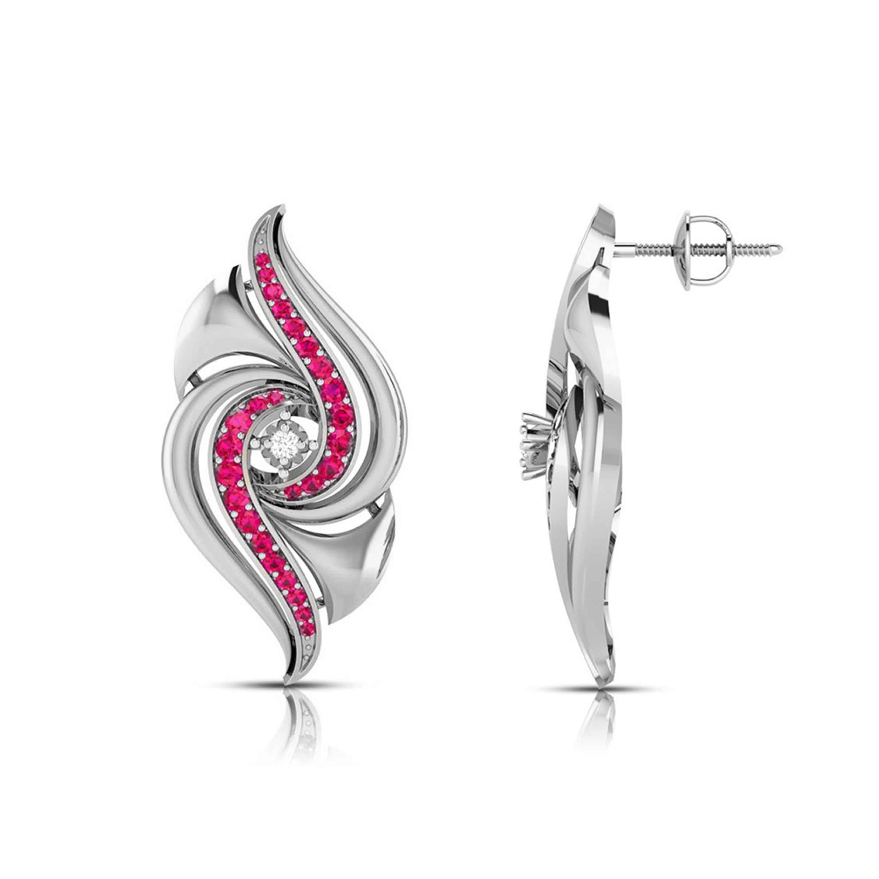 Designer Platinum Diamond Earrings With Emerald for Women JL PT E NL8674   Jewelove.US