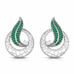 Load image into Gallery viewer, Designer Platinum Diamond Earrings With Emerald for Women JL PT E NL8676  Green Jewelove.US
