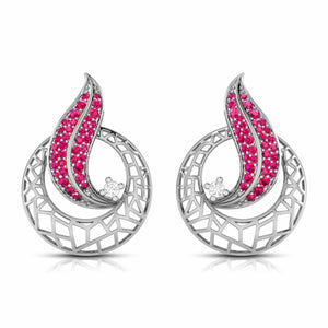 Designer Platinum Diamond Earrings With Emerald for Women JL PT E NL8676  Red Jewelove.US