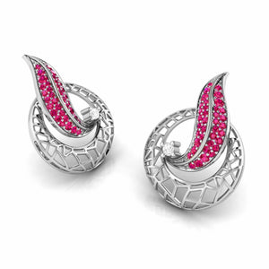 Designer Platinum Diamond Earrings With Emerald for Women JL PT E NL8676   Jewelove.US