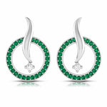 Load image into Gallery viewer, Designer Platinum Diamond Earrings With Emerald for Women JL PT E NL8682
