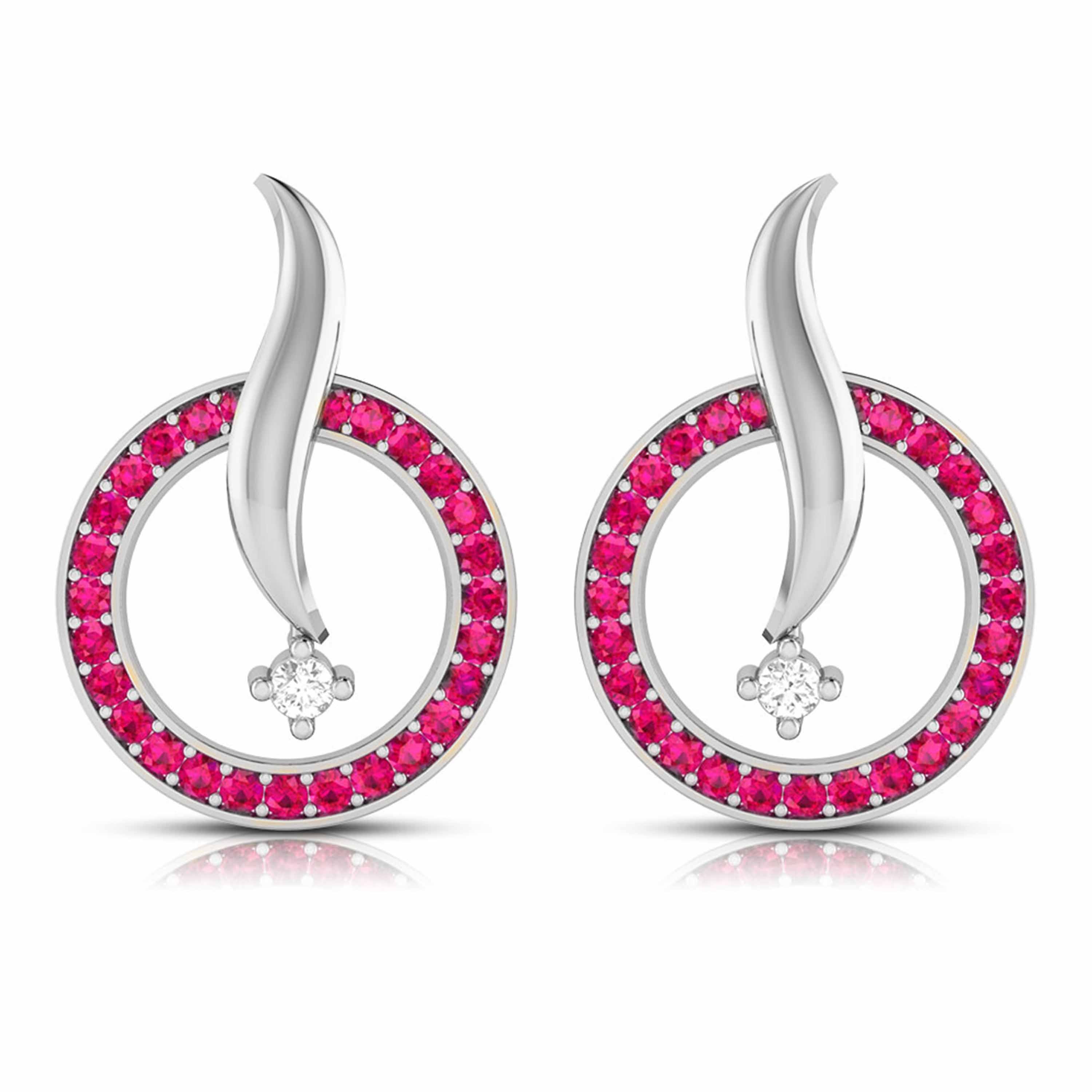 Designer Platinum Diamond Earrings With Emerald for Women JL PT E NL8682