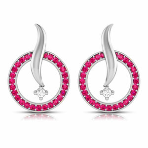Designer Platinum Diamond Earrings With Emerald for Women JL PT E NL8682