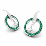 Load image into Gallery viewer, Designer Platinum Diamond Earrings With Emerald for Women JL PT E NL8682
