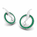 Load image into Gallery viewer, Designer Platinum Diamond Earrings With Emerald for Women JL PT E NL8682

