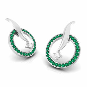 Designer Platinum Diamond Earrings With Emerald for Women JL PT E NL8682