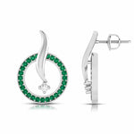 Load image into Gallery viewer, Designer Platinum Diamond Earrings With Emerald for Women JL PT E NL8682
