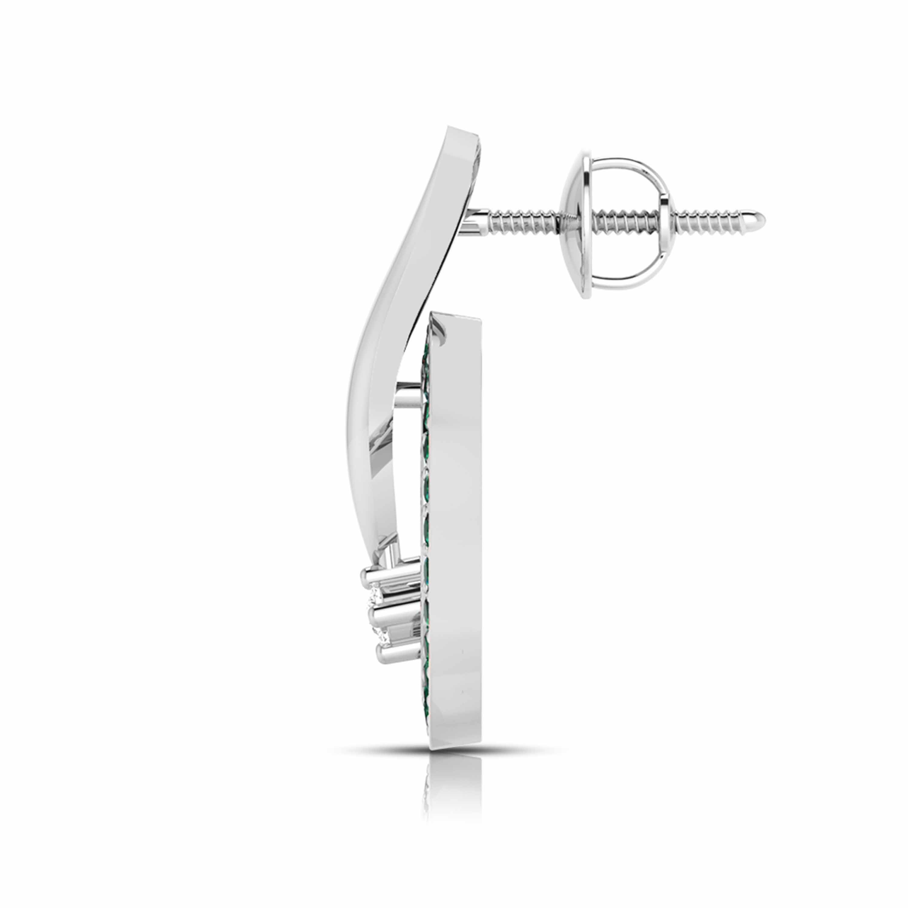 Designer Platinum Diamond Earrings With Emerald for Women JL PT E NL8682
