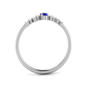 Blue Sapphire Platinum Diamond Engagement Ring JL PT LR 7003