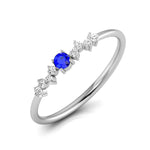 Load image into Gallery viewer, Blue Sapphire Platinum Diamond Engagement Ring JL PT LR 7003
