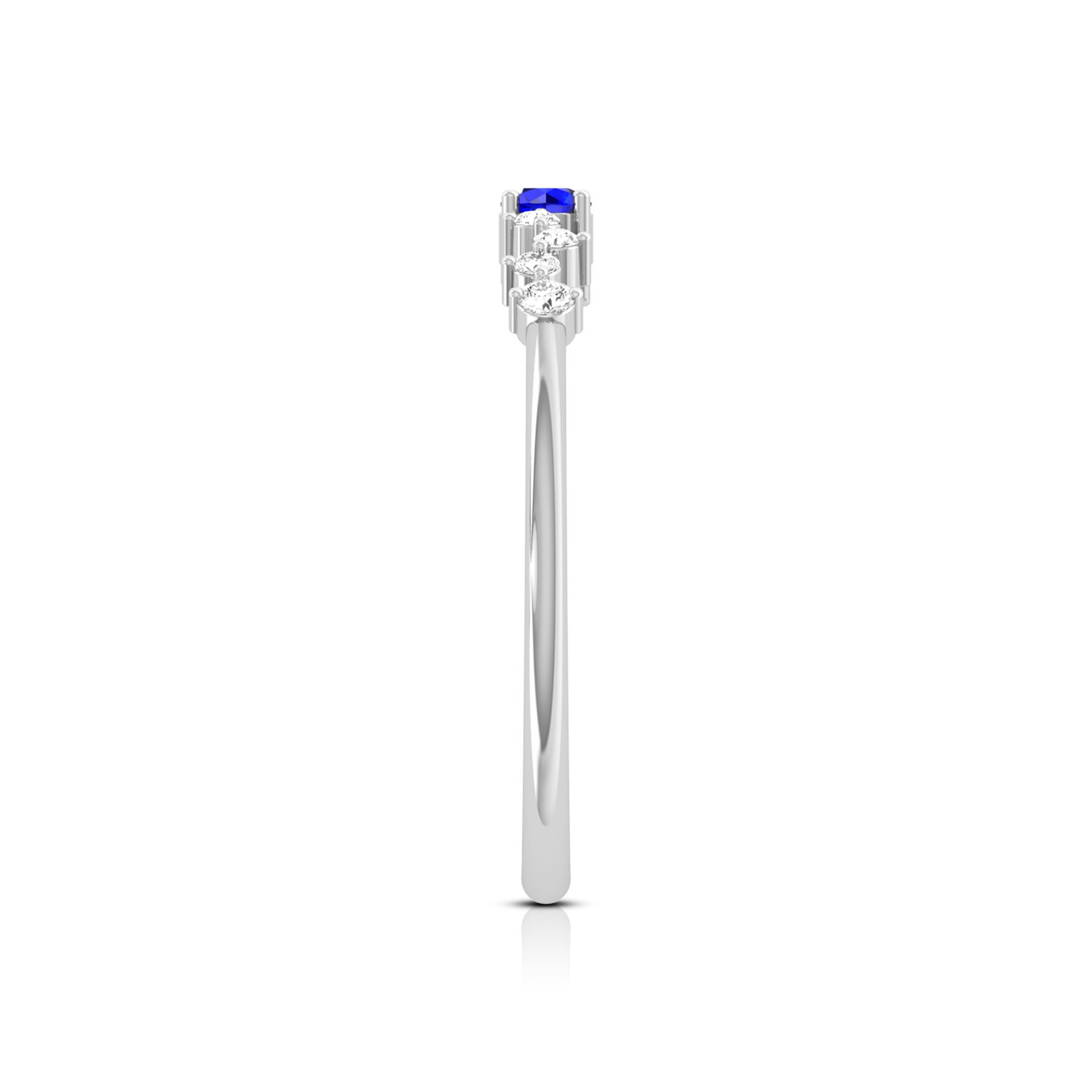 Blue Sapphire Platinum Diamond Engagement Ring JL PT LR 7003