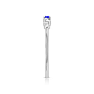Blue Sapphire Platinum Diamond Engagement Ring JL PT LR 7003