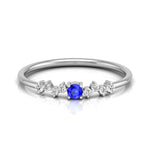 Load image into Gallery viewer, Blue Sapphire Platinum Diamond Engagement Ring JL PT LR 7003   Jewelove
