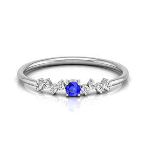Blue Sapphire Platinum Diamond Engagement Ring JL PT LR 7003