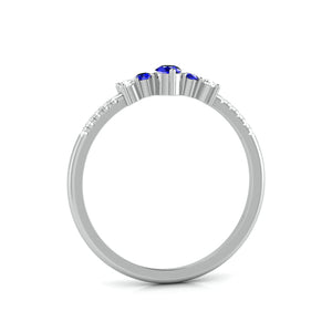 10 Pointer Blue Sapphire Platinum Diamond Engagement Ring JL PT LR 7004