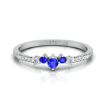 Load image into Gallery viewer, 10 Pointer Blue Sapphire Platinum Diamond Engagement Ring JL PT LR 7004   Jewelove
