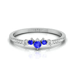 Load image into Gallery viewer, 10 Pointer Blue Sapphire Platinum Diamond Engagement Ring JL PT LR 7004
