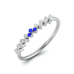 Load image into Gallery viewer, 3 Blue Sapphire Platinum Diamond Engagement Ring JL PT LR 7005   Jewelove
