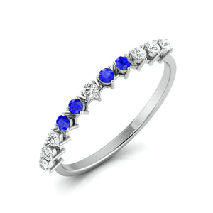 Blue Sapphire Platinum Diamond Engagement Ring JL PT LR 7007