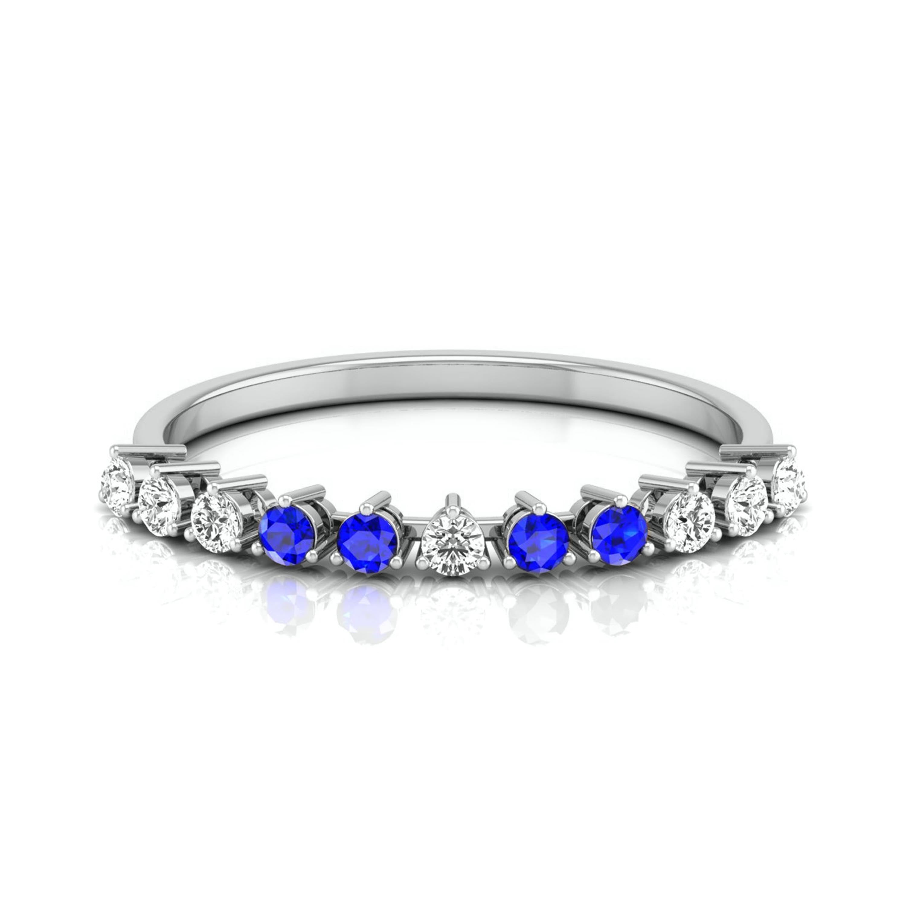 Blue Sapphire Platinum Diamond Engagement Ring JL PT LR 7007