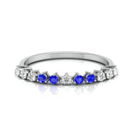 Load image into Gallery viewer, Blue Sapphire Platinum Diamond Engagement Ring JL PT LR 7007
