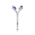 Load image into Gallery viewer, Blue Sapphire Platinum Diamond Engagement Ring JL PT LR 7009
