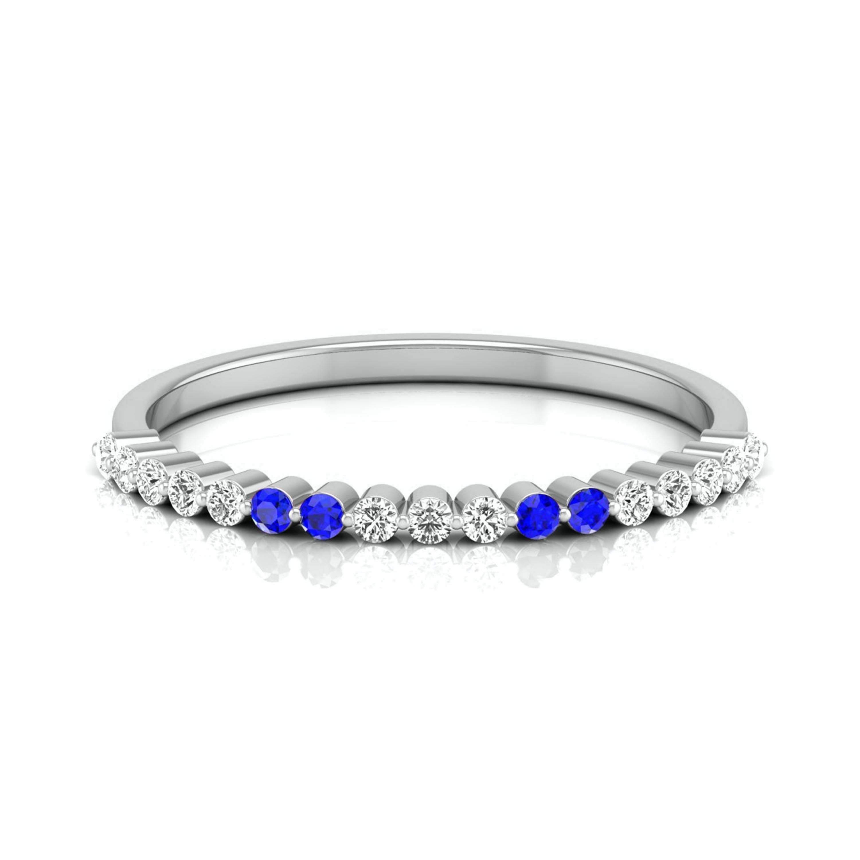 Blue Sapphire Platinum Diamond Engagement Ring JL PT LR 7010