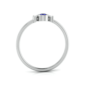 Blue Sapphire Platinum Diamond Engagement Ring JL PT LR 7013