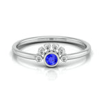 Load image into Gallery viewer, Blue Sapphire Platinum Diamond Engagement Ring JL PT LR 7013   Jewelove
