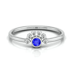 Load image into Gallery viewer, Blue Sapphire Platinum Diamond Engagement Ring JL PT LR 7013
