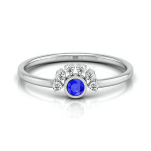 Blue Sapphire Platinum Diamond Engagement Ring JL PT LR 7013   Jewelove