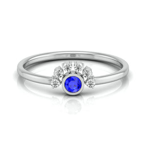 Blue Sapphire Platinum Diamond Engagement Ring JL PT LR 7013