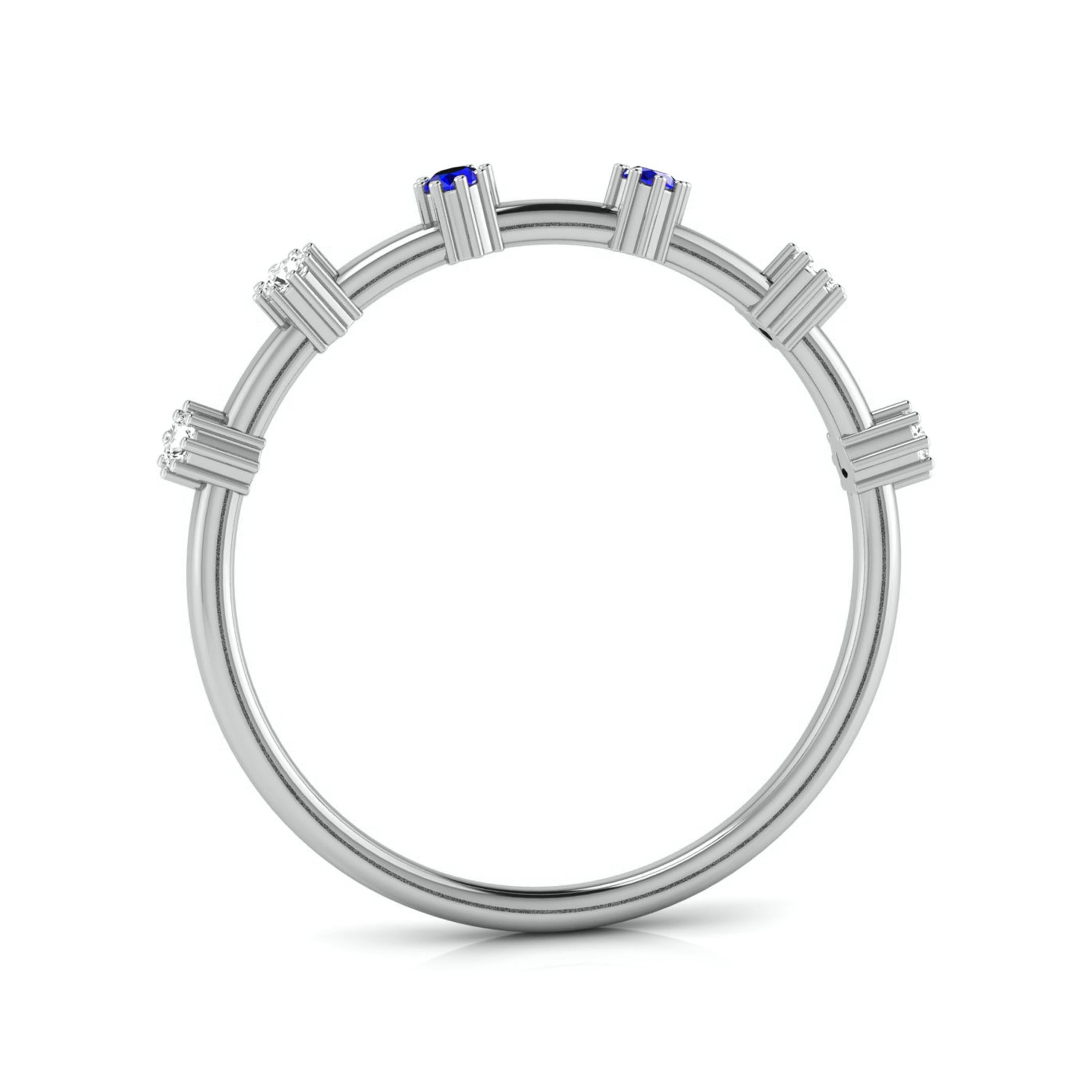 Blue Sapphire Platinum Diamond Engagement Ring JL PT LR 7014
