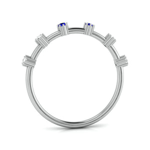 Blue Sapphire Platinum Diamond Engagement Ring JL PT LR 7014