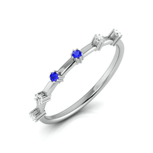Blue Sapphire Platinum Diamond Engagement Ring JL PT LR 7014